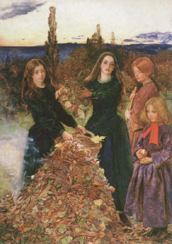 Sir John Everett Millais autumn leaves Germany oil painting art